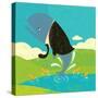 Big Fish in a Small Pond-Retrorocket-Stretched Canvas