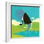 Big Fish in a Small Pond-Retrorocket-Framed Art Print