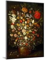 Big Flower Bouquet in a wooden vessel, 1606/07-Jan Brueghel the Elder-Mounted Giclee Print