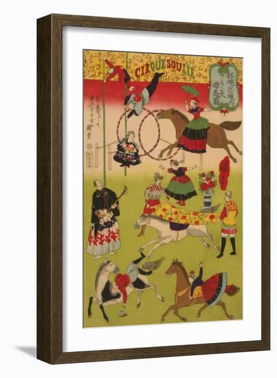 Big French Circus on the Grounds of Shokonsha (Yasukuni) Shrine No.1-Ando Hiroshige-Framed Art Print