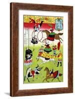 Big French Circus on the Grounds of Yasukuni Shrine, Japanese Wood-Cut Print-Lantern Press-Framed Art Print