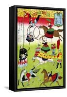 Big French Circus on the Grounds of Yasukuni Shrine, Japanese Wood-Cut Print-Lantern Press-Framed Stretched Canvas