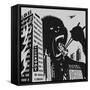 Big Gorilla Destroys City-Evgeny Bakal-Framed Stretched Canvas