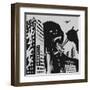 Big Gorilla Destroys City-Evgeny Bakal-Framed Art Print