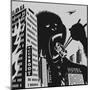 Big Gorilla Destroys City-Evgeny Bakal-Mounted Art Print