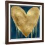 Big Hearted Gold on Teal-Lindsay Rodgers-Framed Art Print