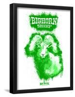 Big Horn Sheep Spray Paint Green-Anthony Salinas-Framed Poster
