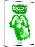 Big Horn Sheep Spray Paint Green-Anthony Salinas-Mounted Poster