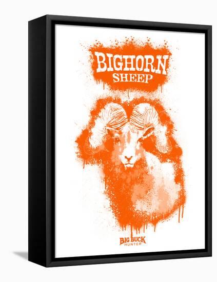 Big Horn Sheep Spray Paint Orange-Anthony Salinas-Framed Stretched Canvas