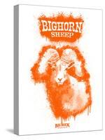 Big Horn Sheep Spray Paint Orange-Anthony Salinas-Stretched Canvas