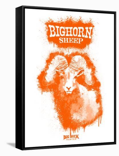 Big Horn Sheep Spray Paint Orange-Anthony Salinas-Framed Stretched Canvas