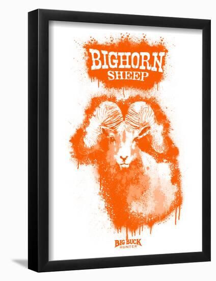 Big Horn Sheep Spray Paint Orange-Anthony Salinas-Framed Poster