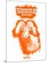 Big Horn Sheep Spray Paint Orange-Anthony Salinas-Mounted Poster