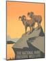 Big Horn Sheep, Travel Poster-null-Mounted Art Print