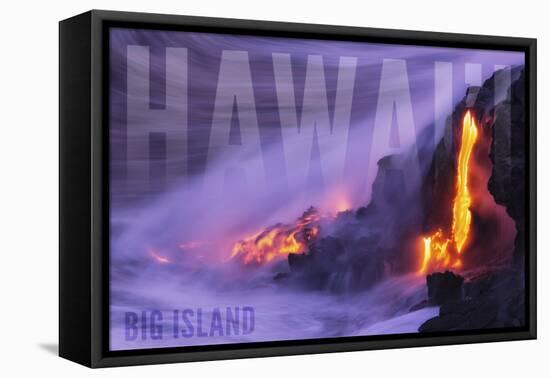 Big Island - Hawaii - Lava Flow-Lantern Press-Framed Stretched Canvas