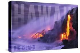 Big Island - Hawaii - Lava Flow-Lantern Press-Stretched Canvas