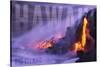 Big Island - Hawaii - Lava Flow-Lantern Press-Stretched Canvas