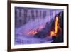 Big Island - Hawaii - Lava Flow-Lantern Press-Framed Art Print