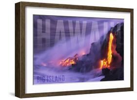 Big Island - Hawaii - Lava Flow-Lantern Press-Framed Art Print