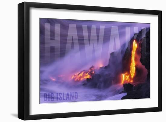 Big Island - Hawaii - Lava Flow-Lantern Press-Framed Art Print