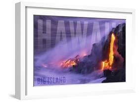 Big Island - Hawaii - Lava Flow-Lantern Press-Framed Art Print