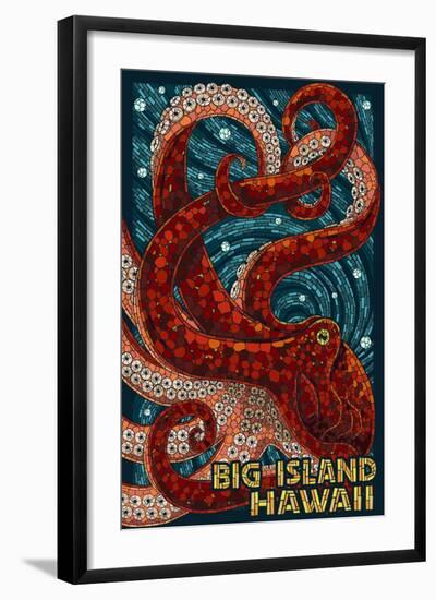 Big Island, Hawaii - Octopus - Mosaic-Lantern Press-Framed Art Print