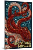 Big Island, Hawaii - Octopus - Mosaic-Lantern Press-Mounted Art Print