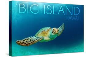 Big Island, Hawaii - Sea Turtle Swimming-Lantern Press-Stretched Canvas