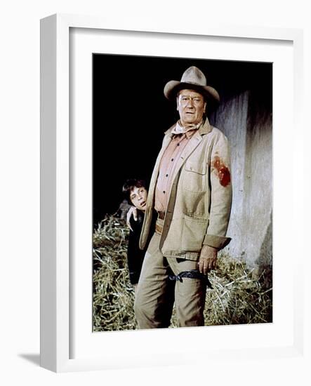 Big Jake by George Sherman and John Wayne with John Wayne, 1971 (photo)-null-Framed Photo