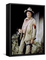 Big Jake by George Sherman and John Wayne with John Wayne, 1971 (photo)-null-Framed Stretched Canvas