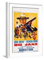 Big Jake, Top: John Wayne on French Poster Art, 1971-null-Framed Art Print