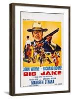 Big Jake, Top: John Wayne on French Poster Art, 1971-null-Framed Art Print