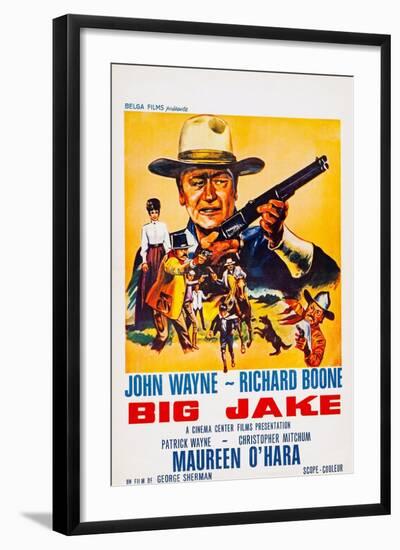 Big Jake, Top: John Wayne on French Poster Art, 1971-null-Framed Art Print