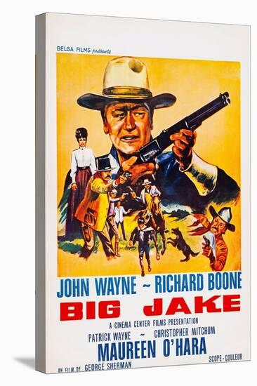 Big Jake, Top: John Wayne on French Poster Art, 1971-null-Stretched Canvas