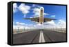 Big Jet Plane Taking off Runway-Jag_cz-Framed Stretched Canvas