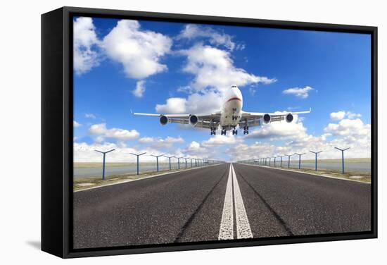 Big Jet Plane Taking off Runway-Jag_cz-Framed Stretched Canvas