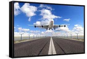 Big Jet Plane Taking off Runway-Jag_cz-Framed Stretched Canvas