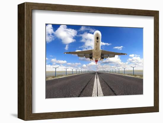 Big Jet Plane Taking off Runway-Jag_cz-Framed Photographic Print