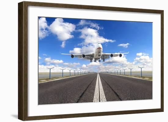 Big Jet Plane Taking off Runway-Jag_cz-Framed Photographic Print