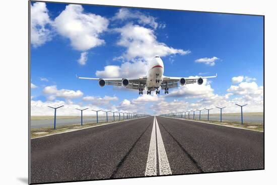 Big Jet Plane Taking off Runway-Jag_cz-Mounted Photographic Print