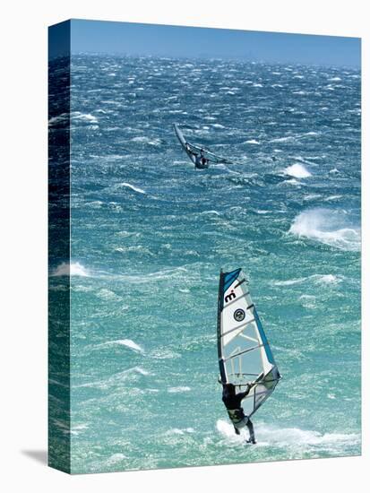 Big Jump Windsurfing in High Levante Winds in the Strait of Gibraltar, Valdevaqueros, Tarifa, Andal-Giles Bracher-Stretched Canvas