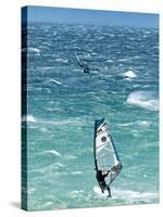Big Jump Windsurfing in High Levante Winds in the Strait of Gibraltar, Valdevaqueros, Tarifa, Andal-Giles Bracher-Stretched Canvas