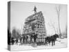 Big Load of Logs on a Horse Drawn Sled in Michigan, Ca. 1899-null-Stretched Canvas