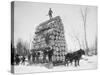 Big Load of Logs on a Horse Drawn Sled in Michigan, Ca. 1899-null-Stretched Canvas