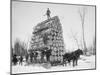 Big Load of Logs on a Horse Drawn Sled in Michigan, Ca. 1899-null-Mounted Photo