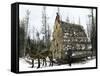 Big Load of Logs on a Skidder in Michigan, c.1880-null-Framed Stretched Canvas