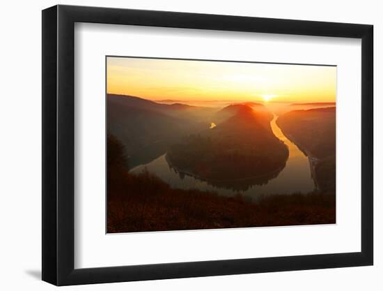 Big Loop of Saar River near Orscholz, Mettlach, Saarland, Germany, Europe-Hans-Peter Merten-Framed Photographic Print