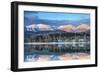 Big Mountain Reflects in Whitefish Lake, Whitefish, Montana, Usa-Chuck Haney-Framed Photographic Print