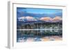 Big Mountain Reflects in Whitefish Lake, Whitefish, Montana, Usa-Chuck Haney-Framed Photographic Print