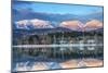 Big Mountain Reflects in Whitefish Lake, Whitefish, Montana, Usa-Chuck Haney-Mounted Photographic Print